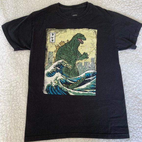 Godzilla Other - Godzilla “Great Wave off Kanagawa” monster movie T-shirt, size small